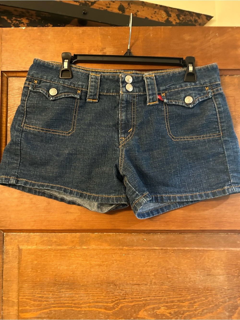 Levi's Dark Blue Denim Low-Rise Jean Shorts